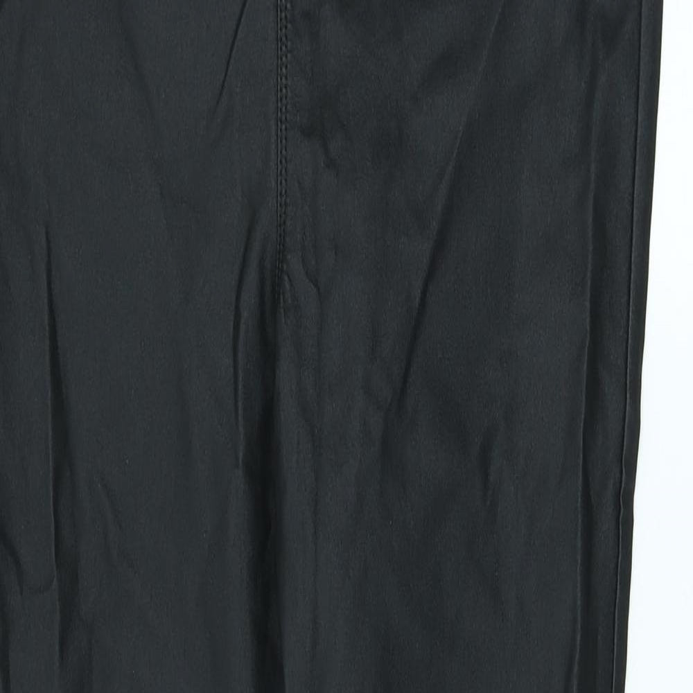 Papaya Womens Black Viscose Trousers Size 16 L28 in Regular