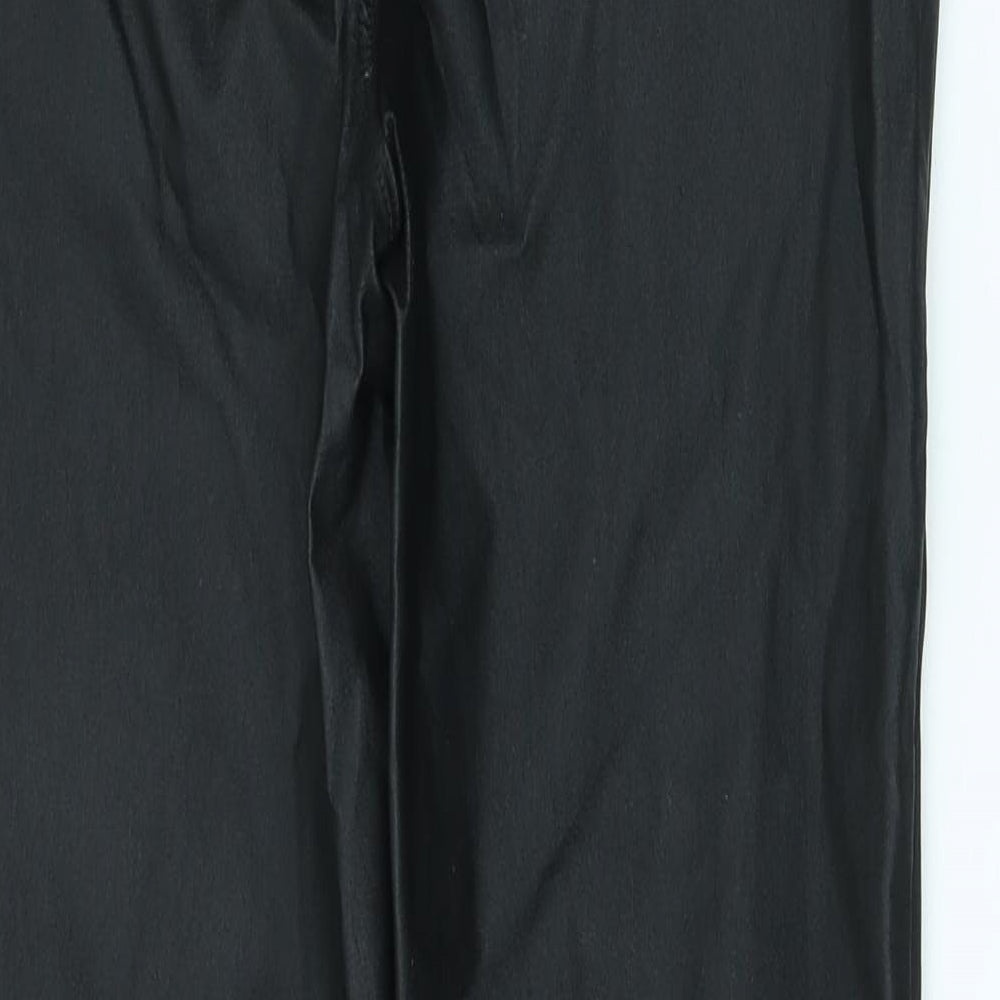 Papaya Womens Black Viscose Trousers Size 16 L28 in Regular