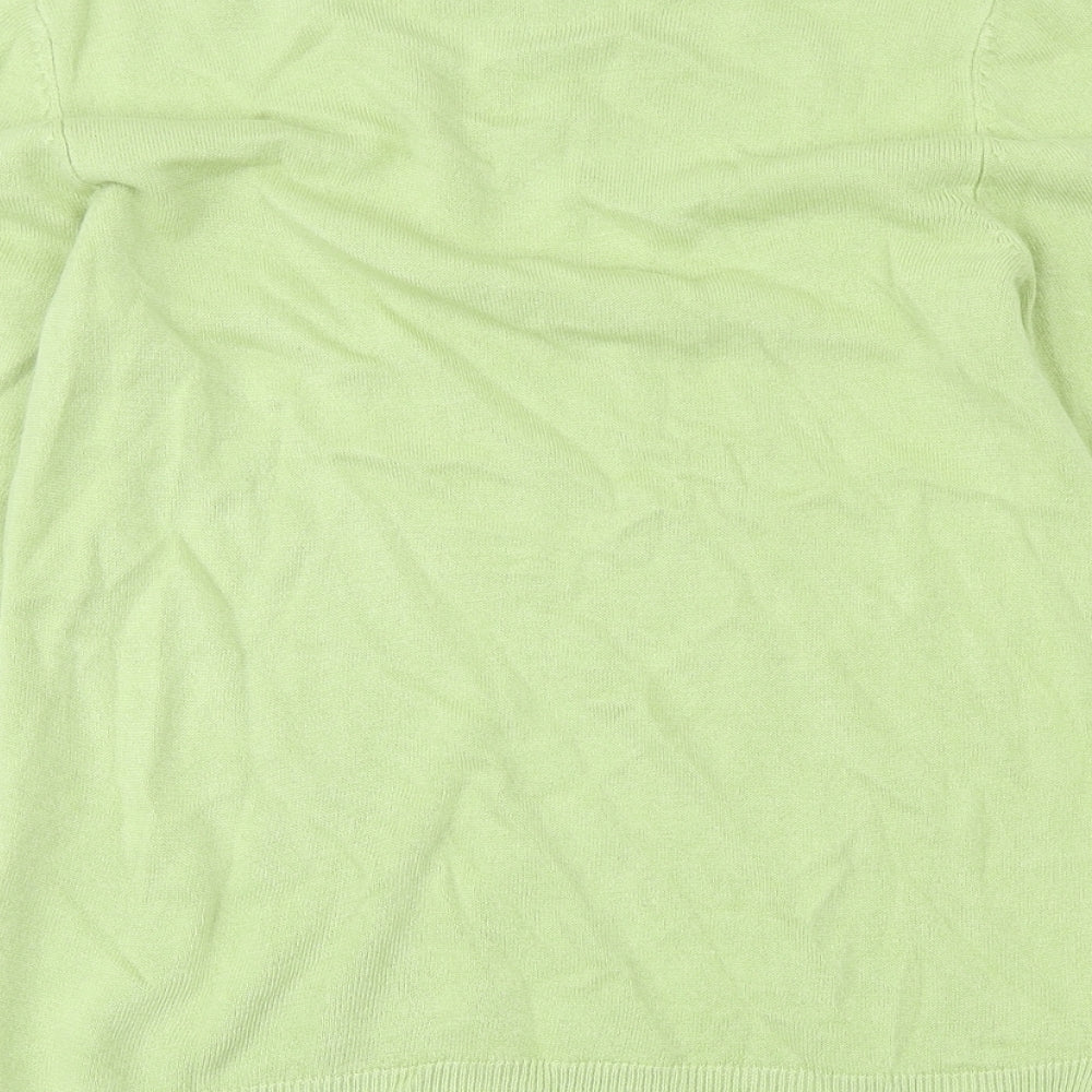 Marks and Spencer Womens Green Scoop Neck Acrylic Pullover Jumper Size 10