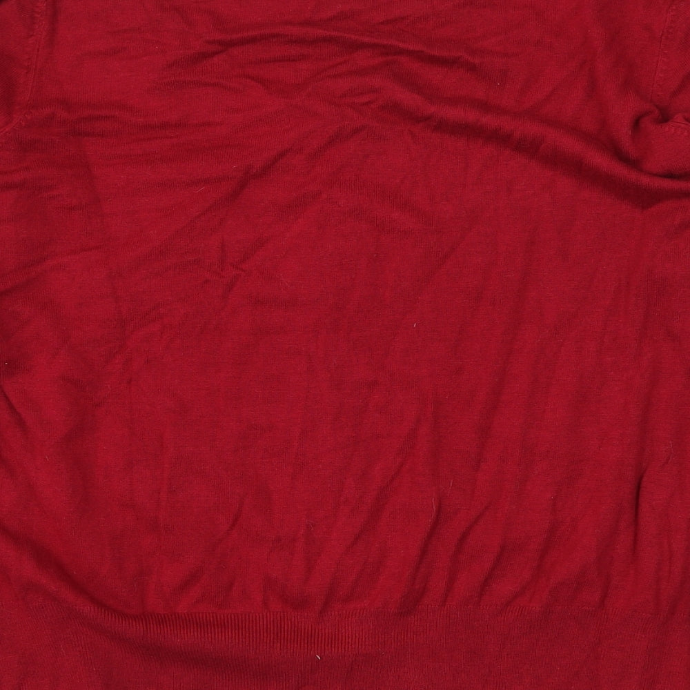 George Womens Red Scoop Neck Viscose Cardigan Jumper Size 20