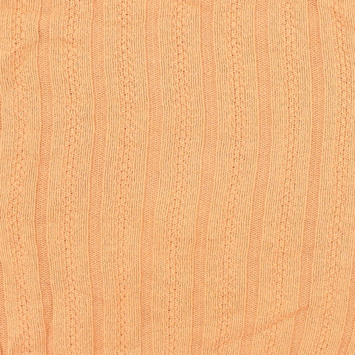 Marks and Spencer Womens Orange Scoop Neck Acetate Pullover Jumper Size M