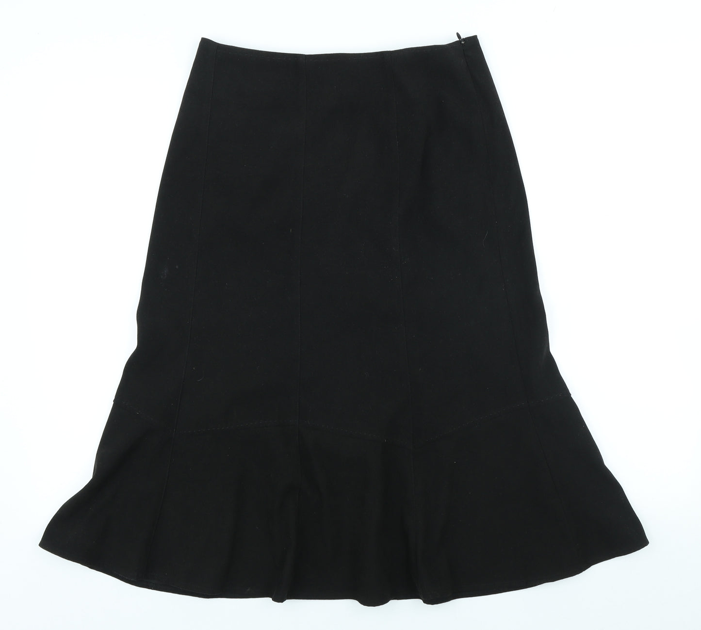 Evie Collection Womens Black Polyester A-Line Skirt Size 10 Zip