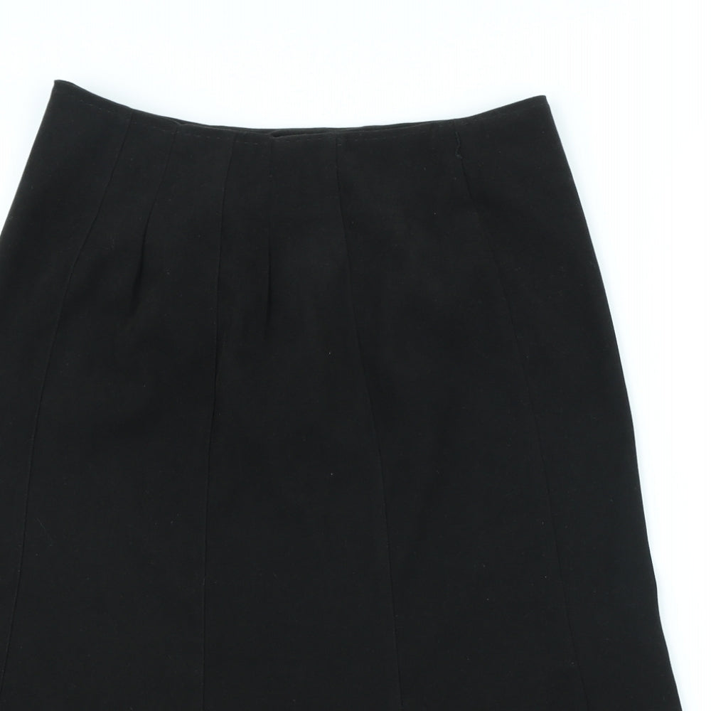 Evie Collection Womens Black Polyester A-Line Skirt Size 10 Zip