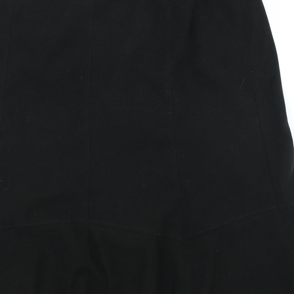 Evie Collection Womens Black Polyester A-Line Skirt Size 10 Zip