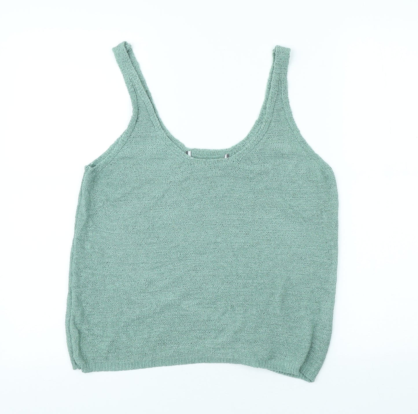 Preworn Womens Green Acrylic Basic Tank Size M Scoop Neck
