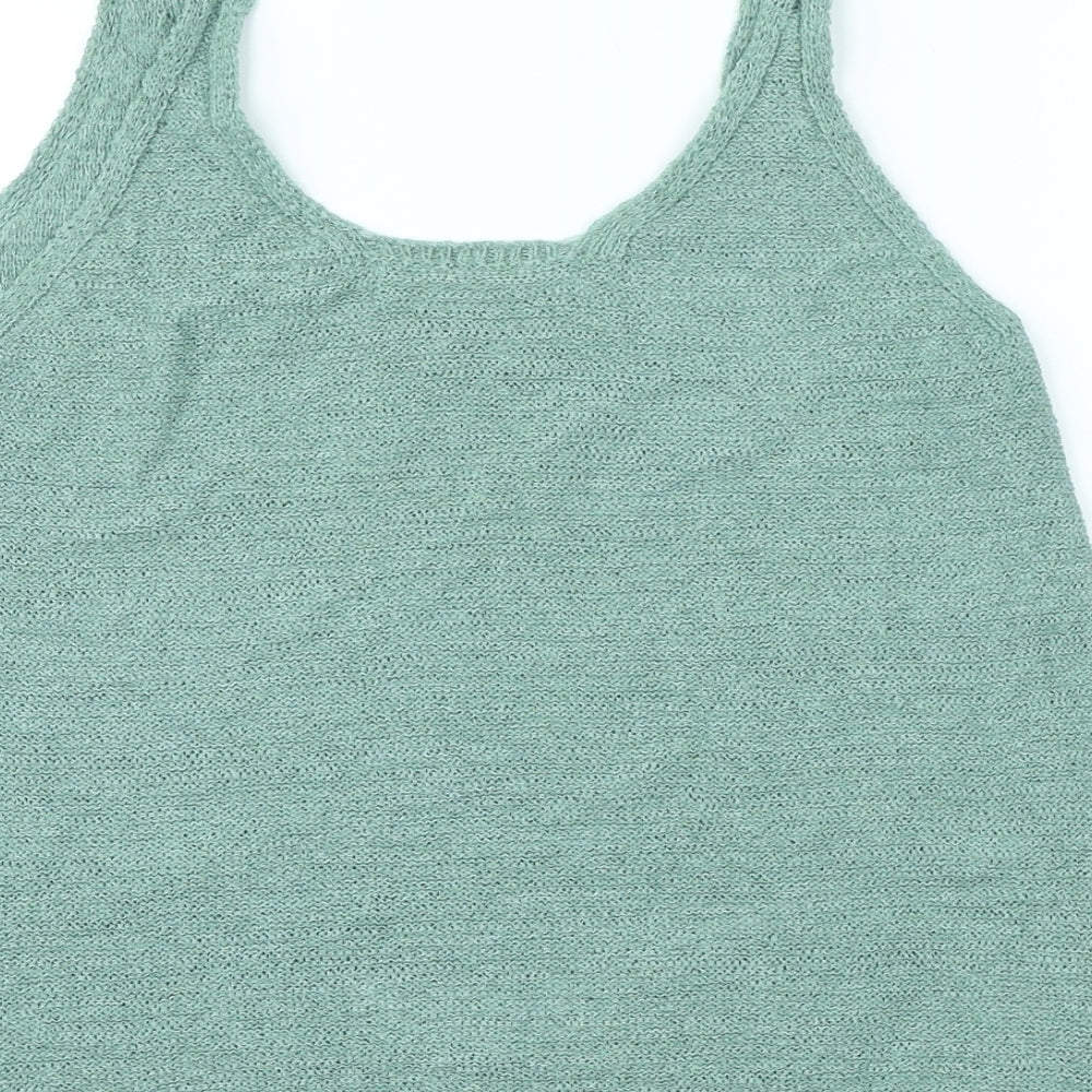 Preworn Womens Green Acrylic Basic Tank Size M Scoop Neck
