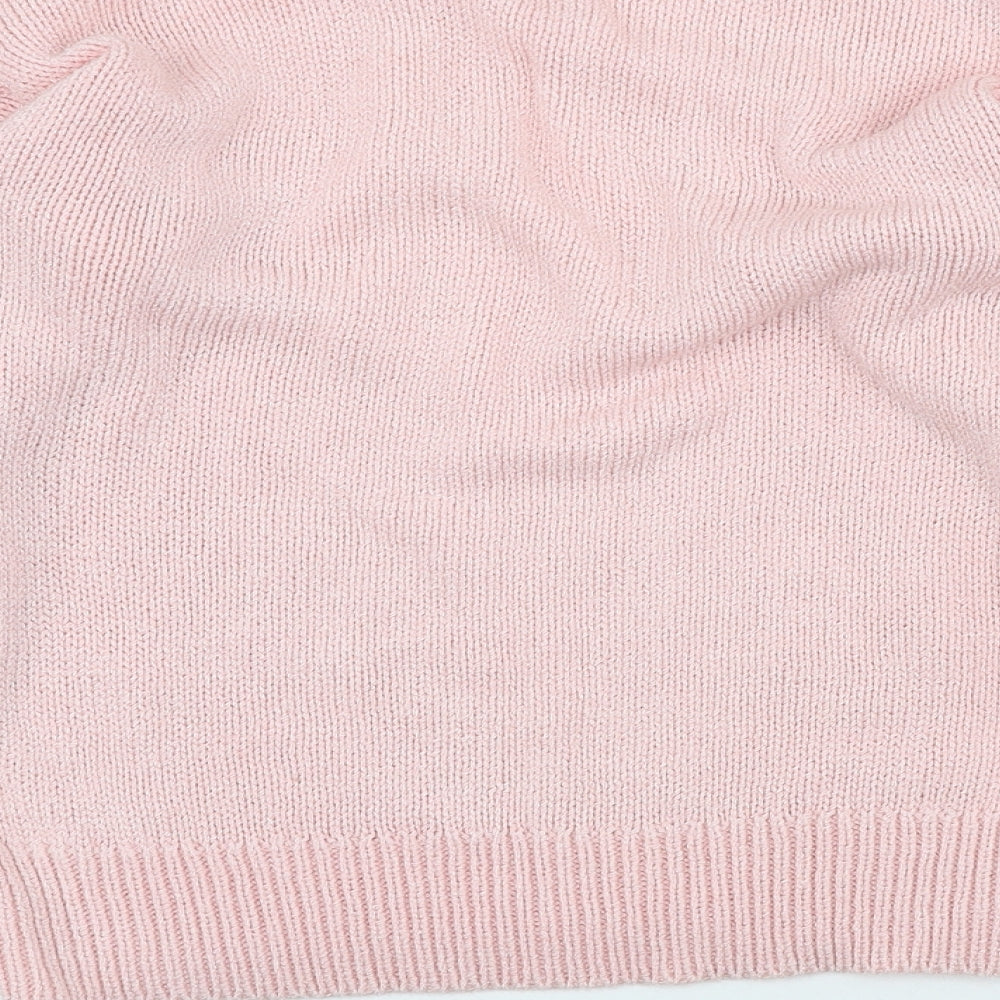Planet Womens Pink Crew Neck Viscose Pullover Jumper Size S
