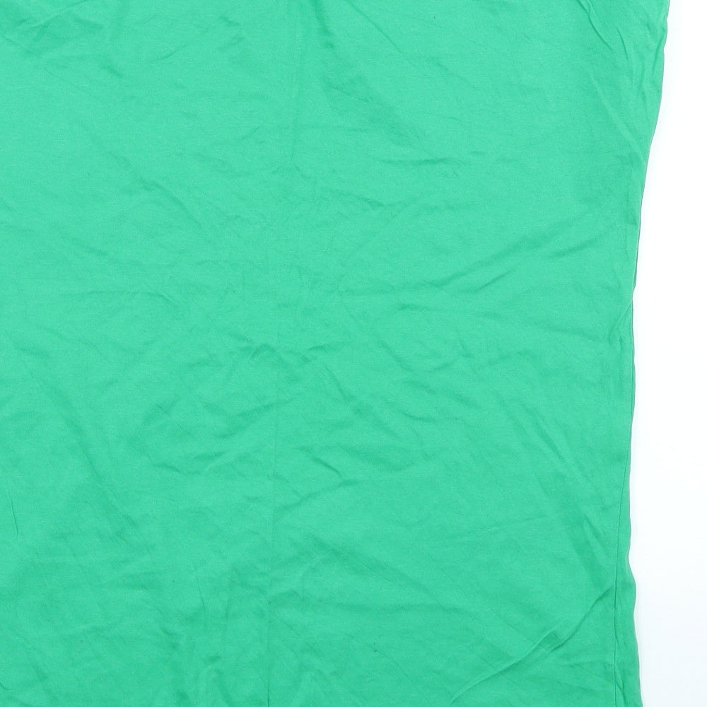 F&F Womens Green Cotton Basic T-Shirt Size 16 Scoop Neck - Star