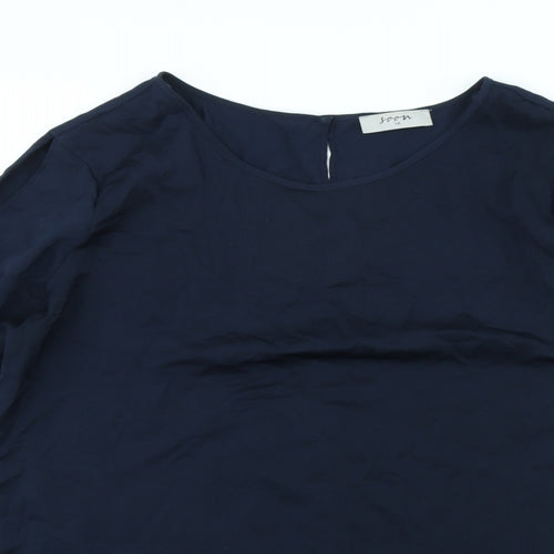 Monsoon Womens Blue Polyacrylate Fibre Basic Blouse Size 14 Scoop Neck