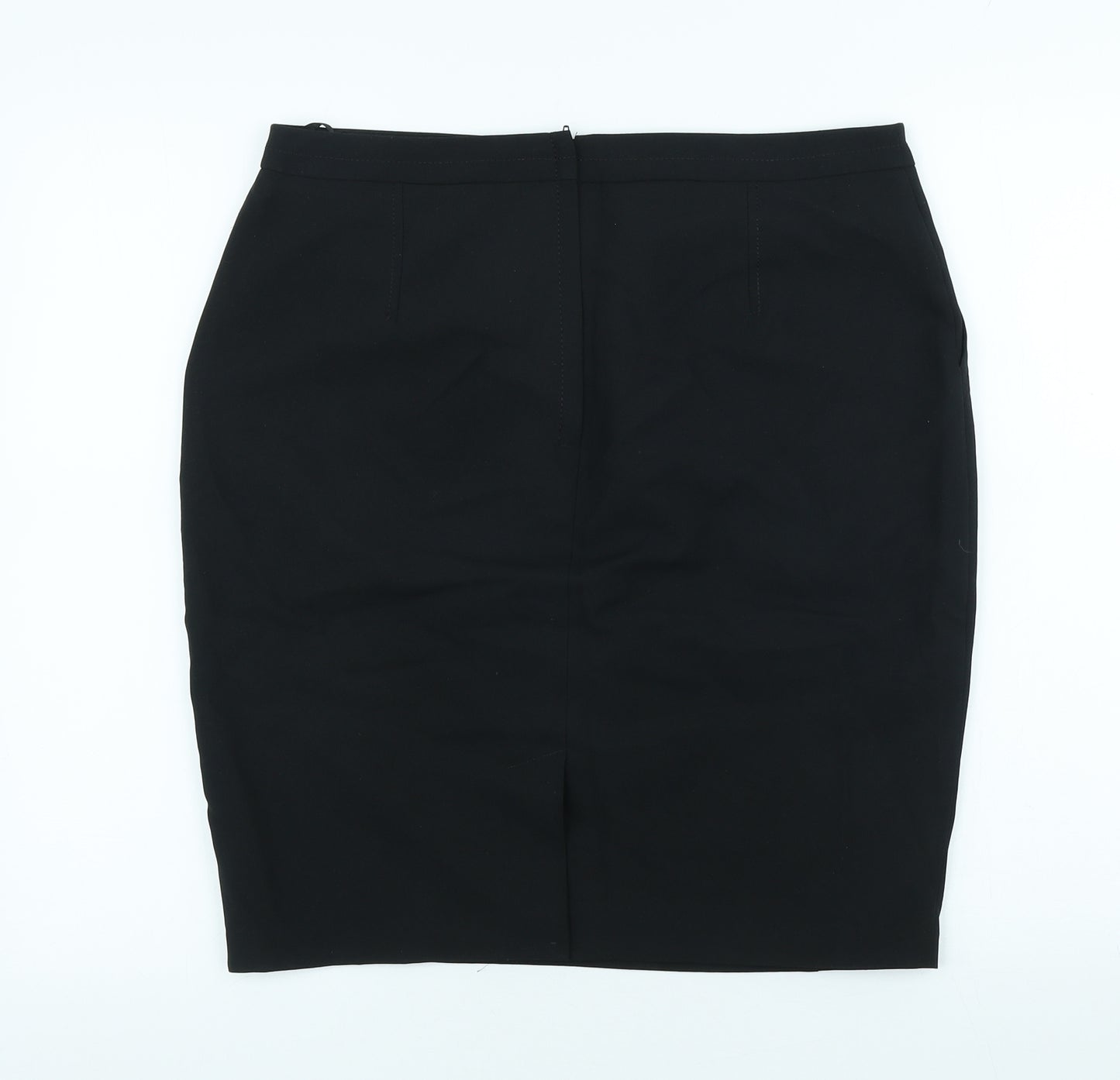 New Look Womens Black Polyester Straight & Pencil Skirt Size 14 Zip