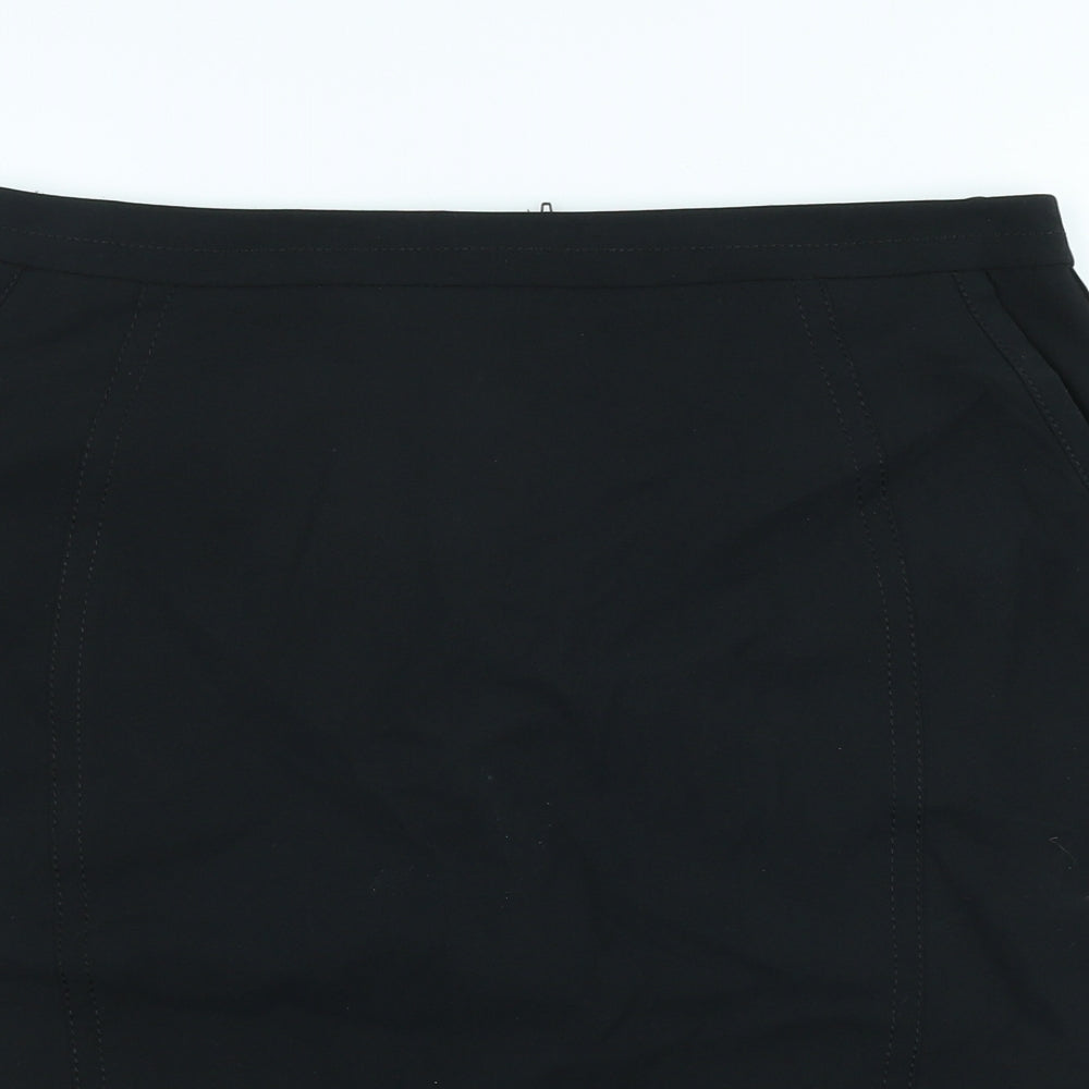 New Look Womens Black Polyester Straight & Pencil Skirt Size 14 Zip