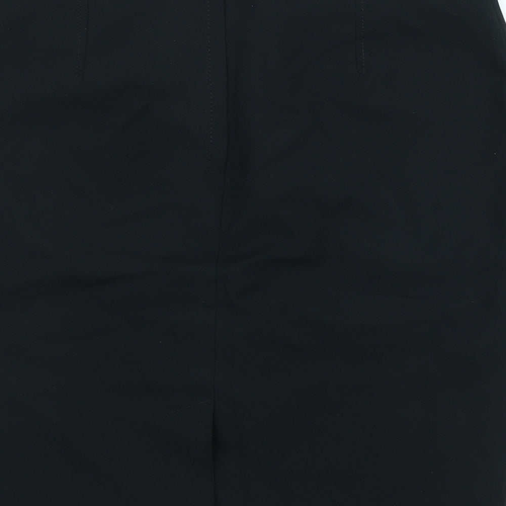 New Look Womens Black Polyester Straight & Pencil Skirt Size 14 Zip