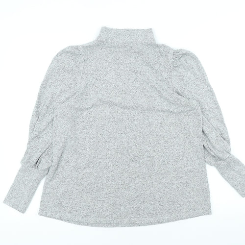 TU Womens Grey High Neck Viscose Pullover Jumper Size 8
