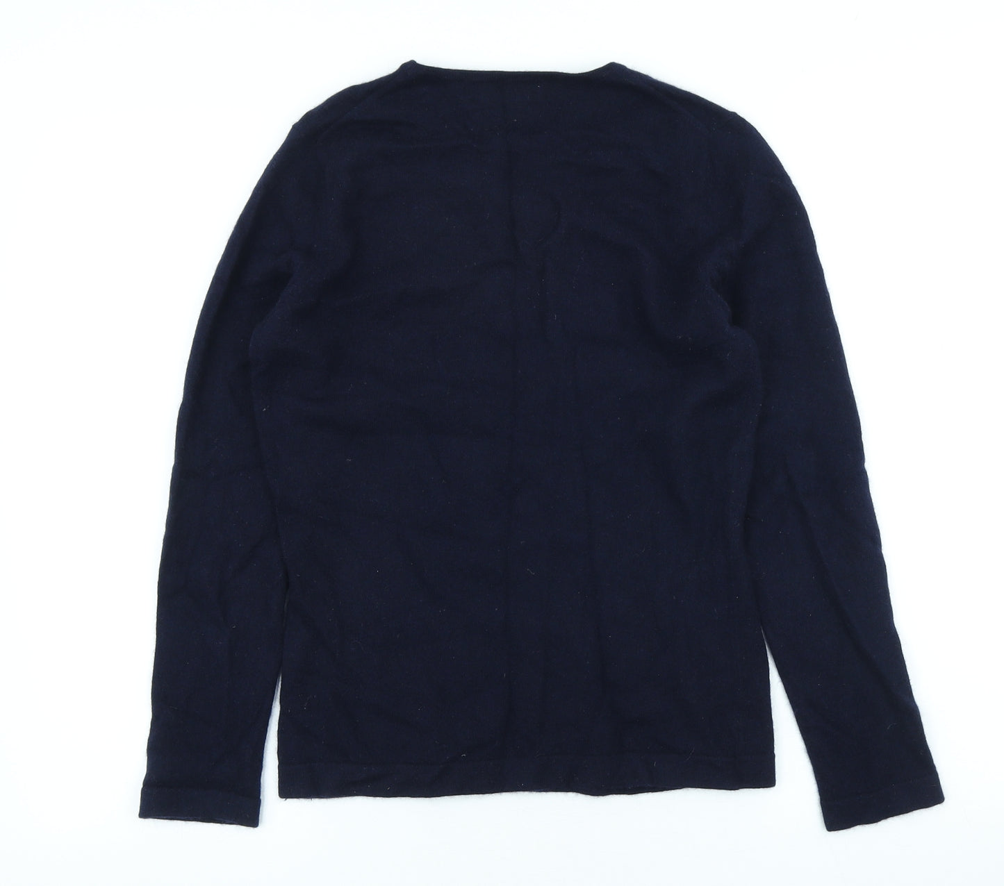 PURE Collection Womens Blue Scoop Neck 100% Cashmere Pullover Jumper Size 10