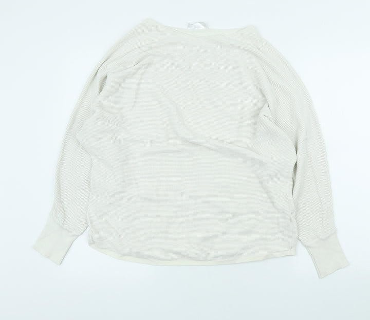 Body Flirt Womens Ivory Scoop Neck Cotton Pullover Jumper Size M