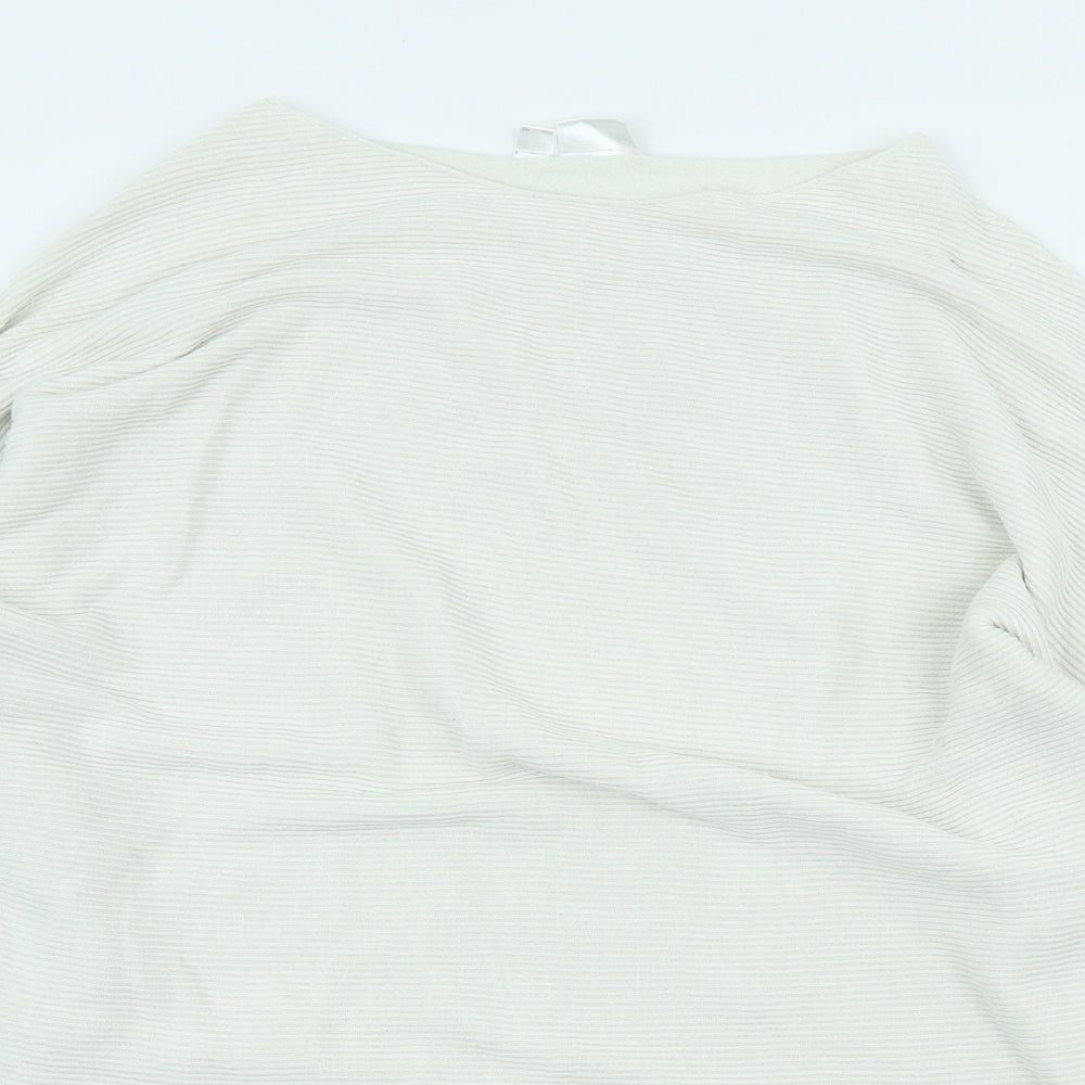 Body Flirt Womens Ivory Scoop Neck Cotton Pullover Jumper Size M
