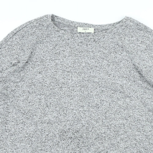 Papaya Womens Grey Crew Neck Polyester Pullover Jumper Size 16