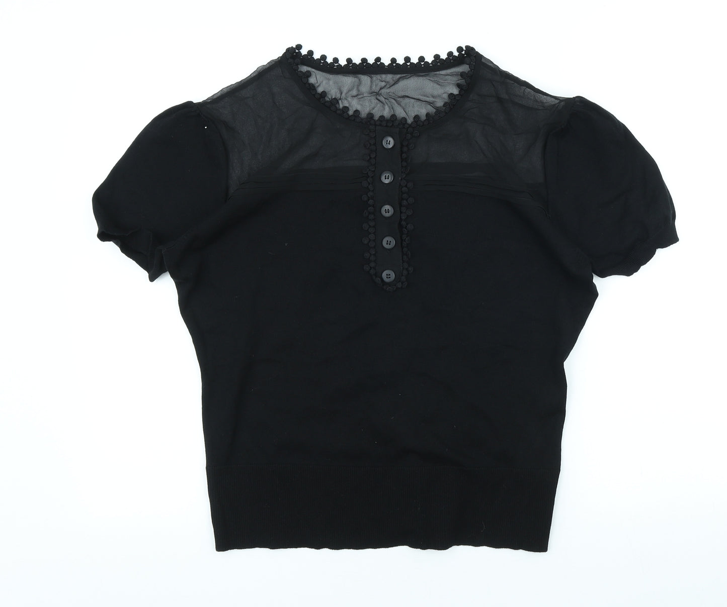 Alex&Co Womens Black Cotton Basic T-Shirt Size 18 Scoop Neck
