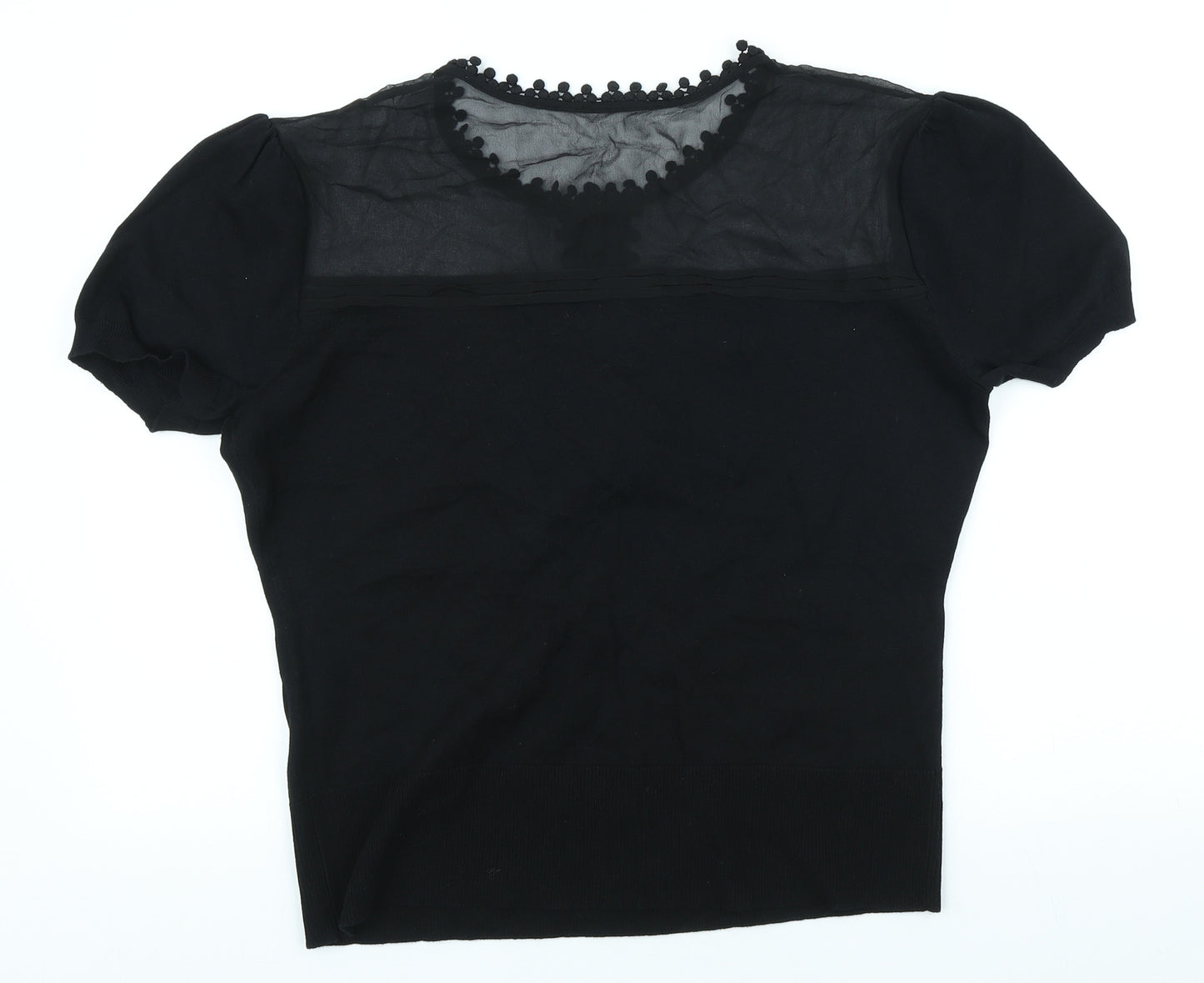 Alex&Co Womens Black Cotton Basic T-Shirt Size 18 Scoop Neck