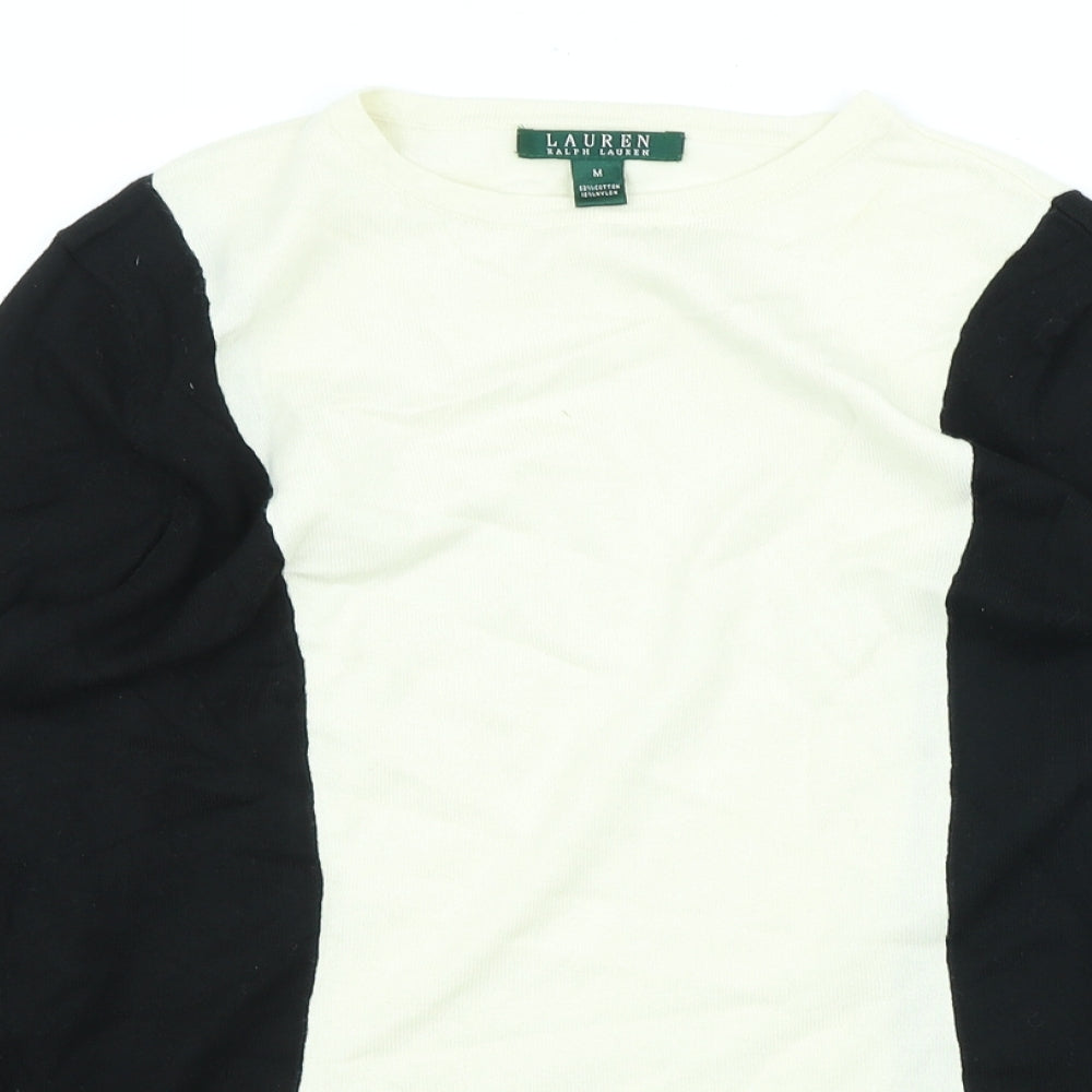 Ralph Lauren Womens Multicoloured Scoop Neck Cotton Pullover Jumper Size M