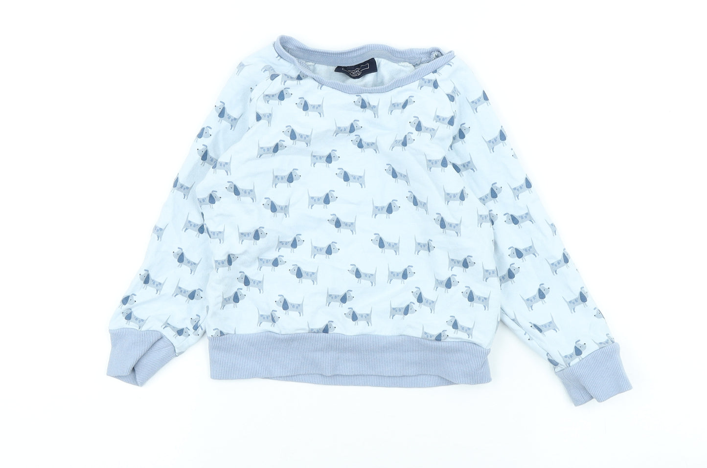 NEXT Boys Black Geometric Cotton Pullover Sweatshirt Size 3-4 Years - Dogs