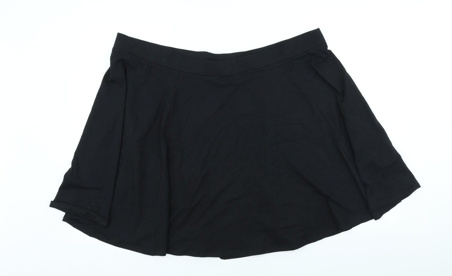 New Look Womens Black Cotton Skater Skirt Size 28