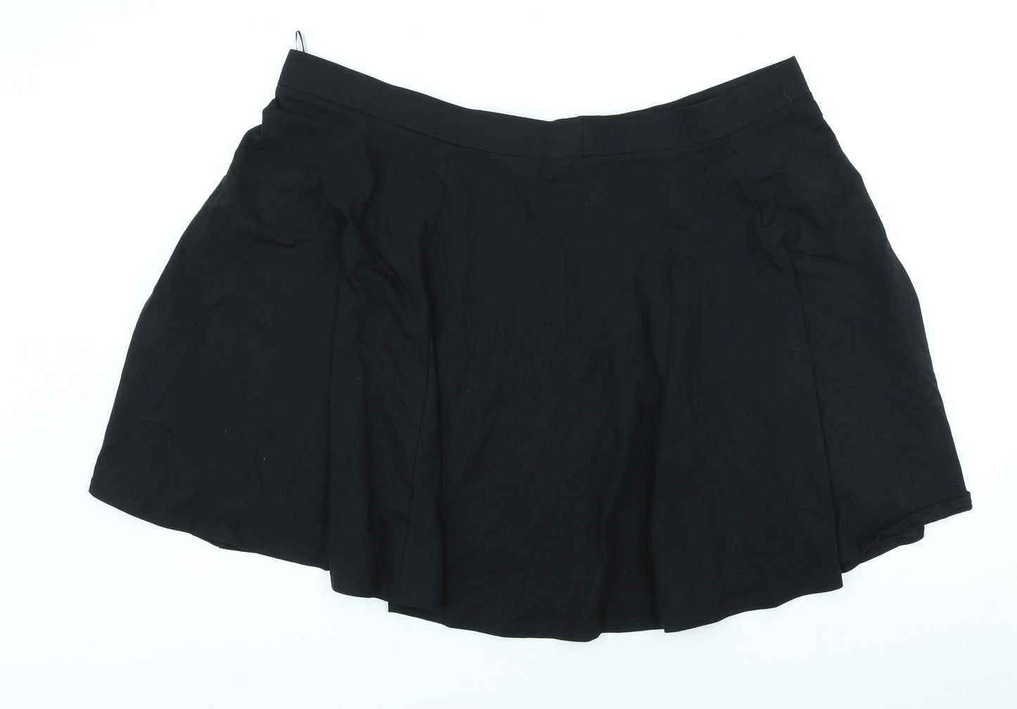 New Look Womens Black Cotton Skater Skirt Size 28