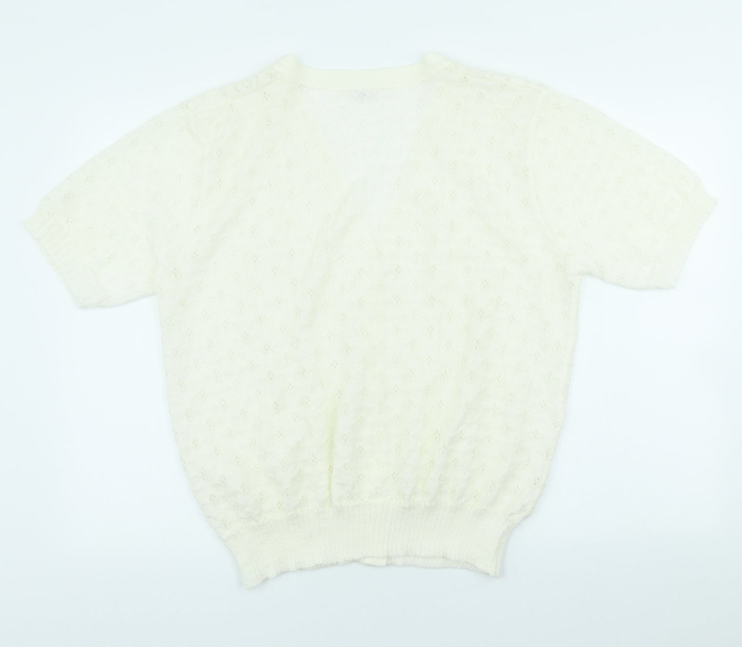 Damart Womens Ivory V-Neck Acrylic Cardigan Jumper Size 20