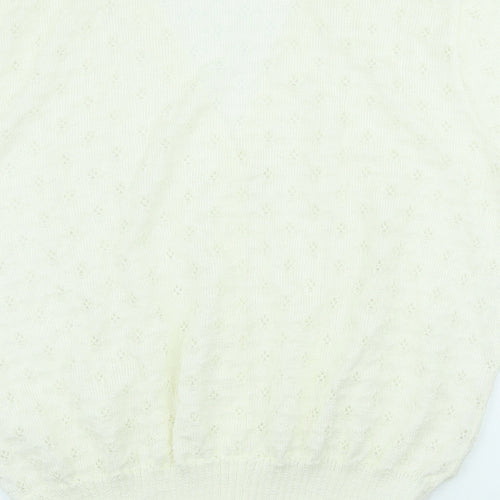 Damart Womens Ivory V-Neck Acrylic Cardigan Jumper Size 20