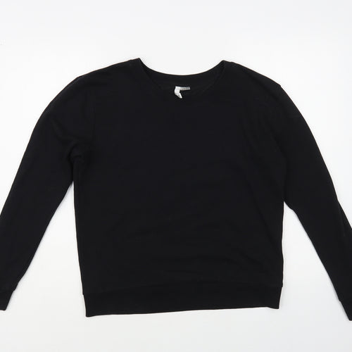 H&M Womens Black Cotton Pullover Sweatshirt Size M Pullover