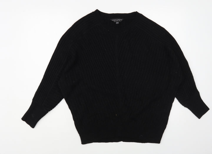 Dorothy Perkins Womens Black Round Neck Acrylic Pullover Jumper Size 12