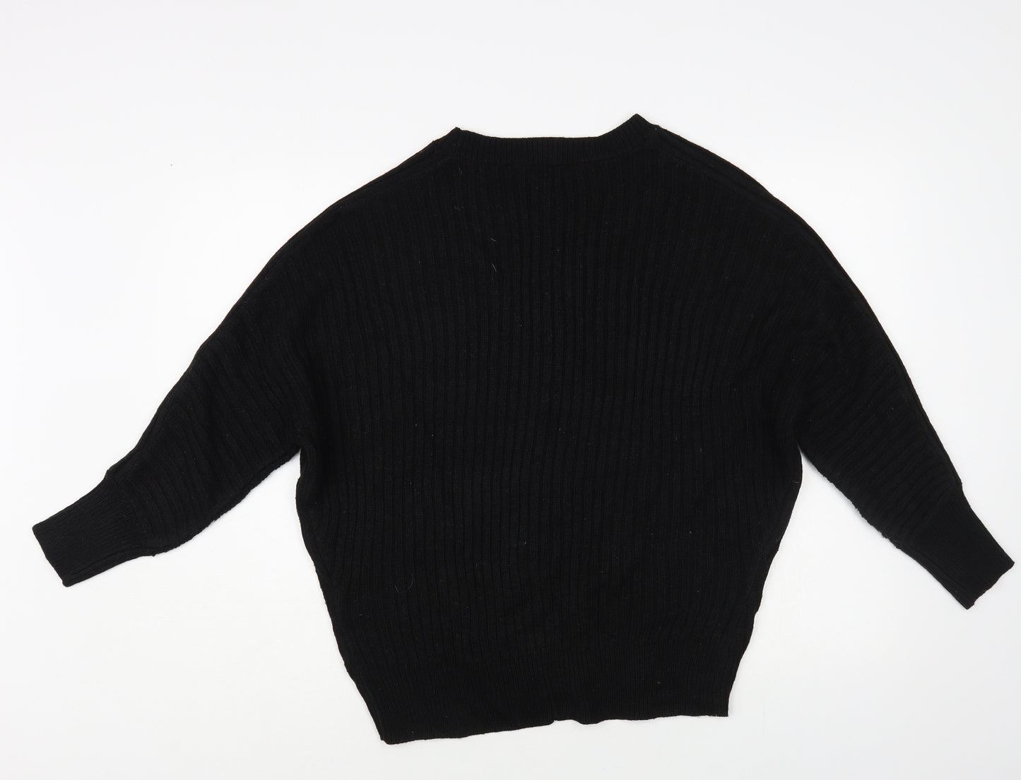 Dorothy Perkins Womens Black Round Neck Acrylic Pullover Jumper Size 12