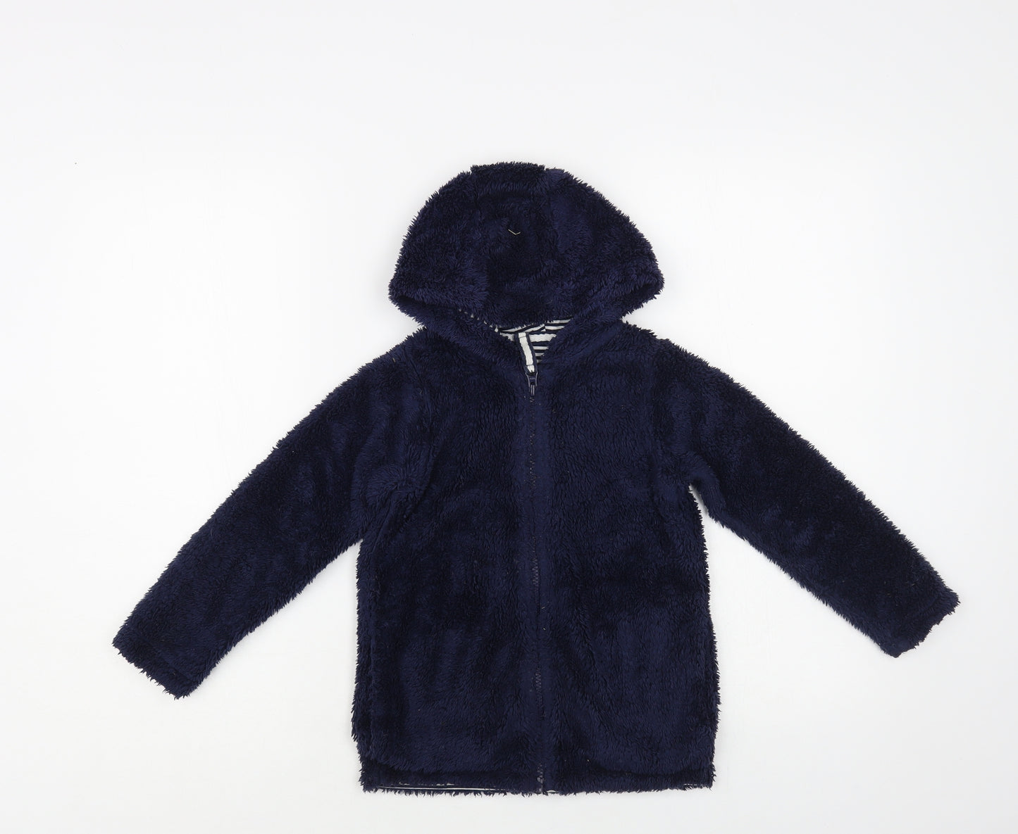 Marks and Spencer Girls Blue Polyester Full Zip Hoodie Size 5-6 Years Zip