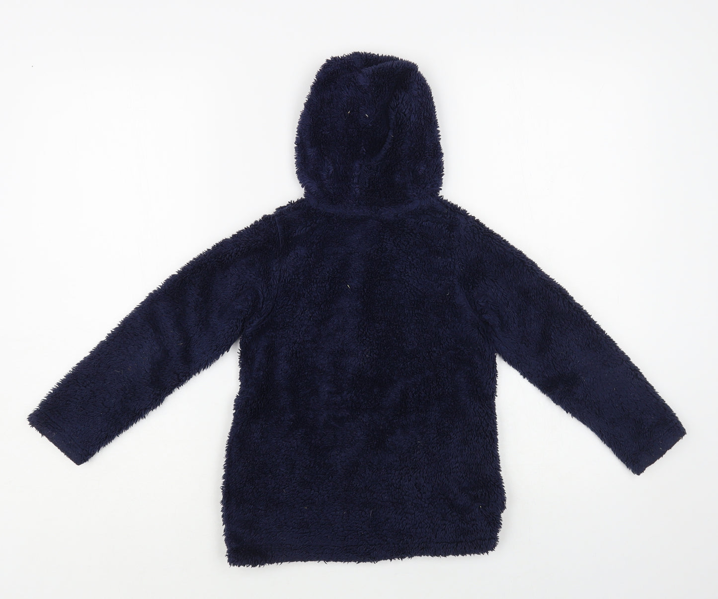 Marks and Spencer Girls Blue Polyester Full Zip Hoodie Size 5-6 Years Zip