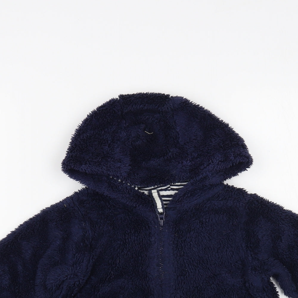 Marks and Spencer Girls Blue Polyester Full Zip Hoodie Size 5-6 Years Zip