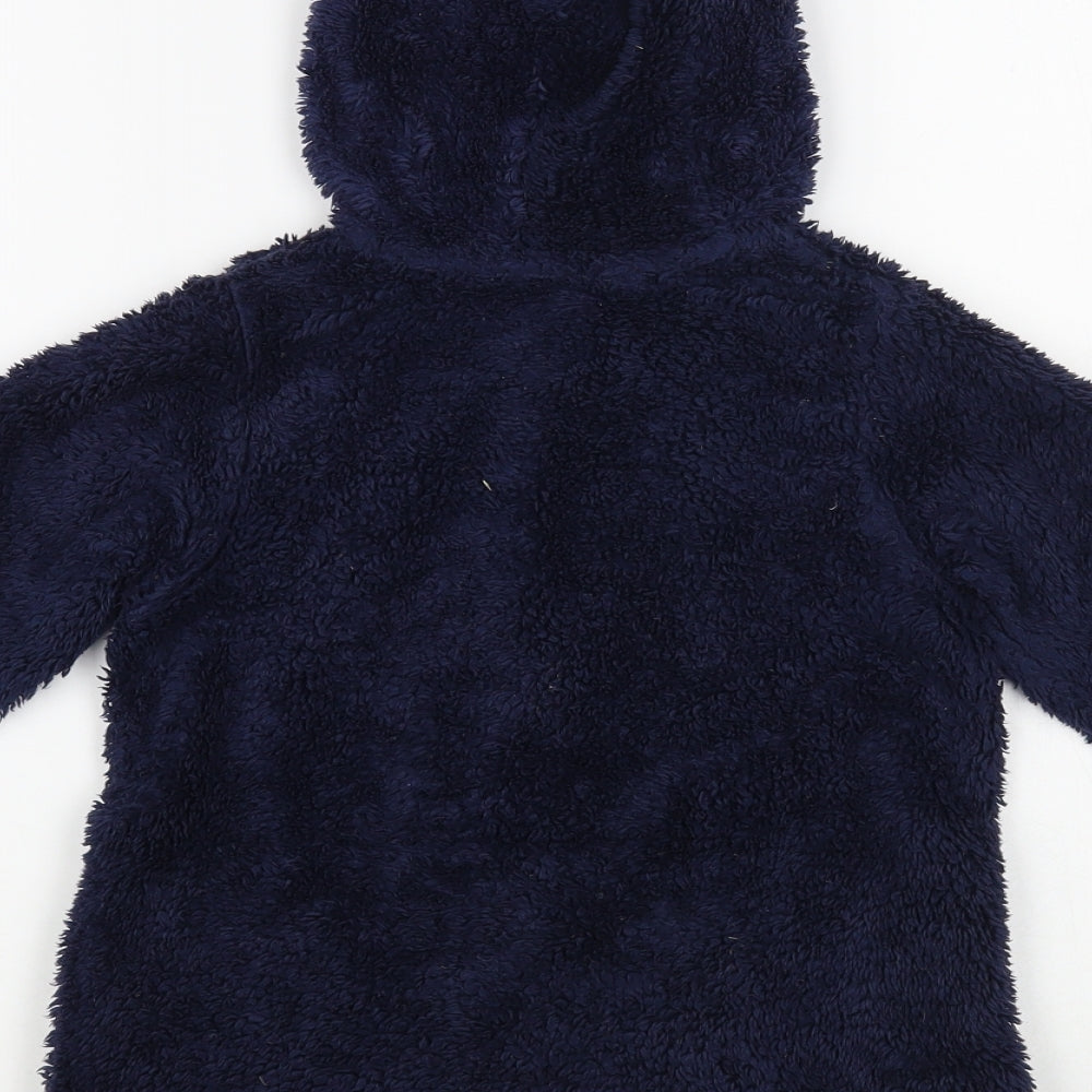 Marks and Spencer Girls Blue Polyester Full Zip Hoodie Size 5-6 Years Zip