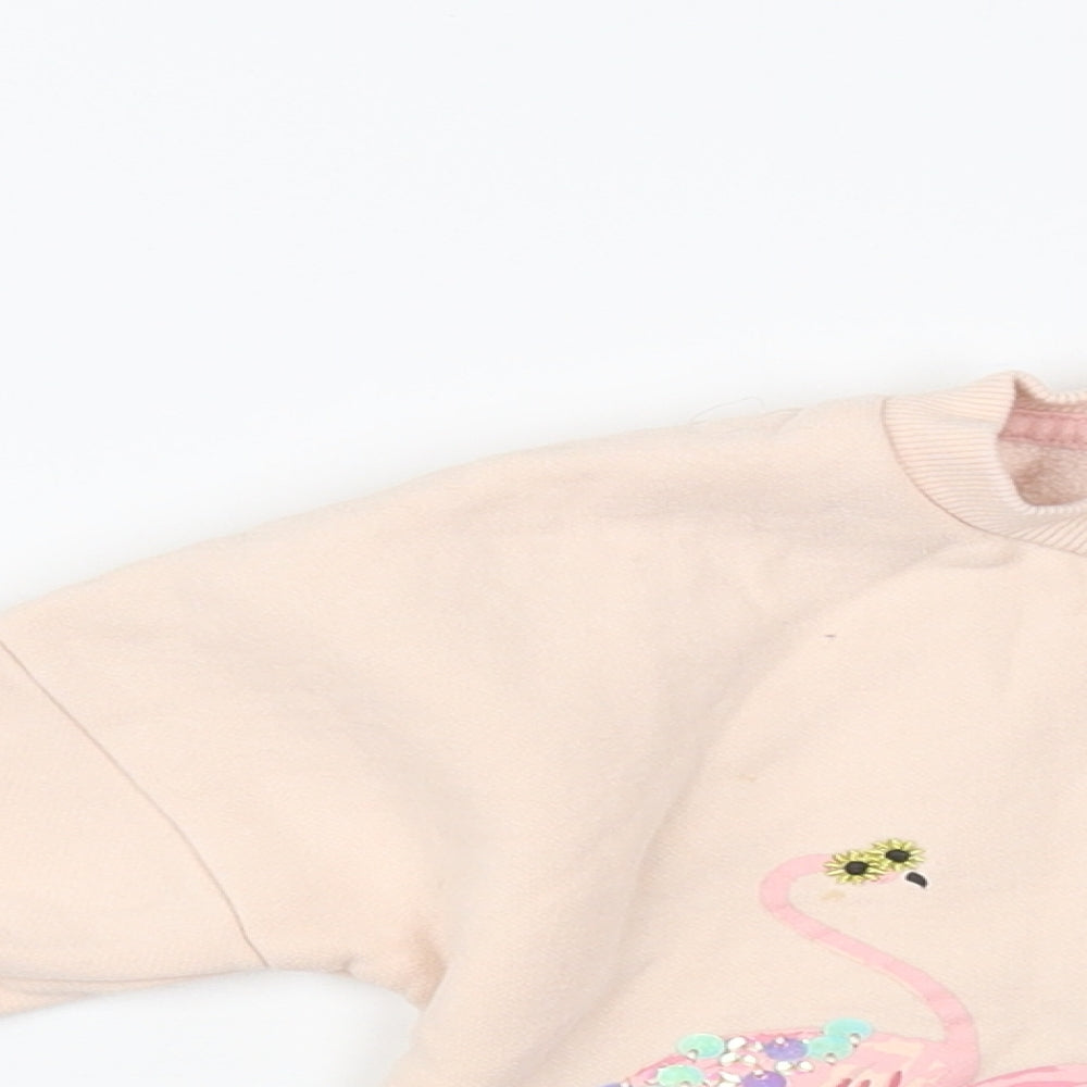 Nutmeg Baby Pink Cotton Pullover Jumper Size 18-24 Months Pullover - Flamingo