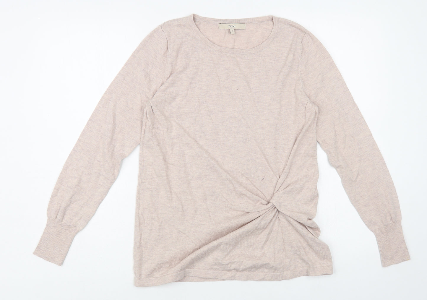 NEXT Womens Pink Crew Neck Cotton Pullover Jumper Size 12