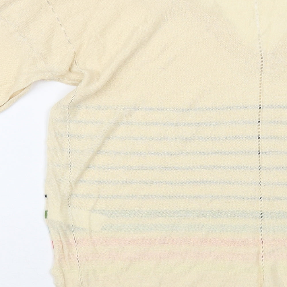 NEXT Womens Multicoloured V-Neck Striped Viscose Pullover Jumper Size 12