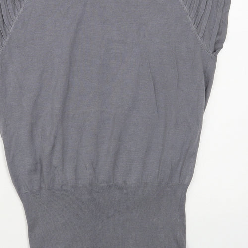 Kookai Womens Grey Scoop Neck Viscose Pullover Jumper Size M