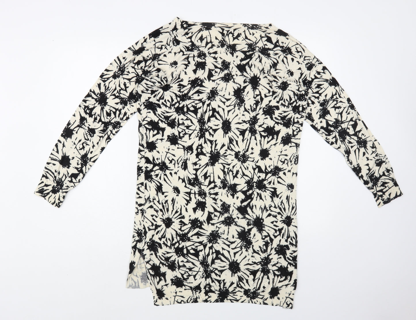 George Womens Ivory Boat Neck Floral Viscose Pullover Jumper Size 14