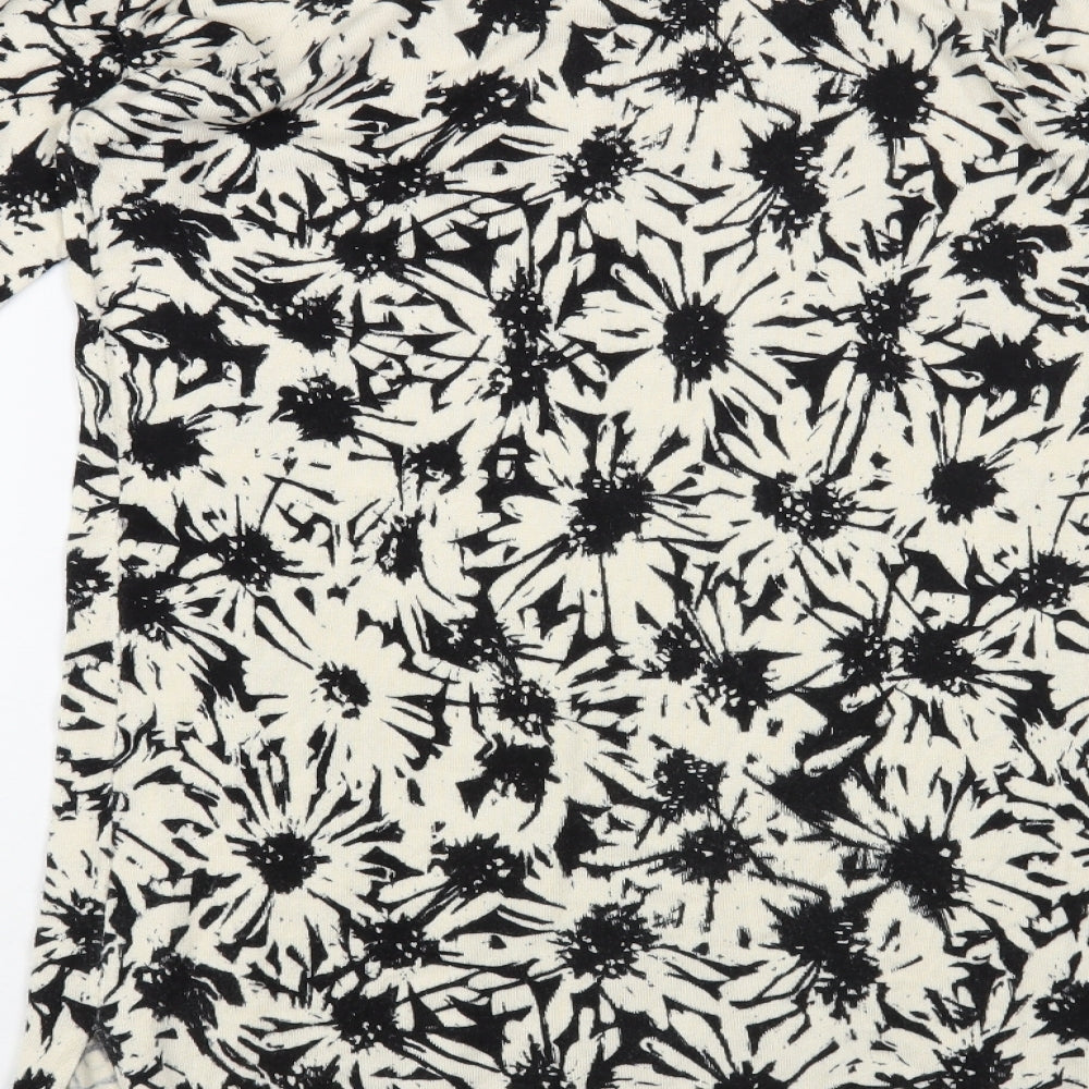 George Womens Ivory Boat Neck Floral Viscose Pullover Jumper Size 14