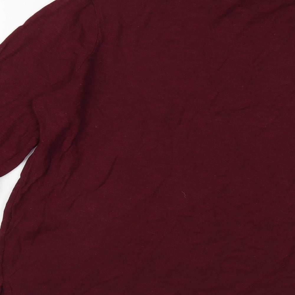 NEXT Womens Purple Cotton Basic T-Shirt Size 14 Roll Neck