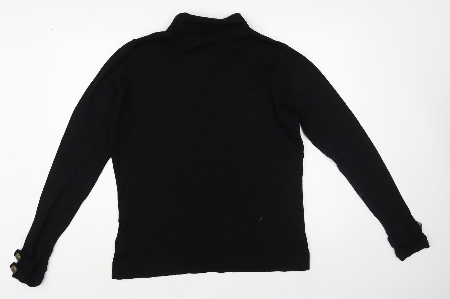 Marks and Spencer Womens Black Roll Neck Wool Pullover Jumper Size 18