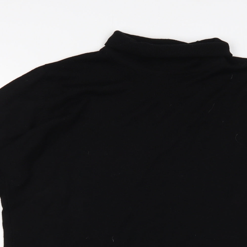 Marks and Spencer Womens Black Roll Neck Wool Pullover Jumper Size 18