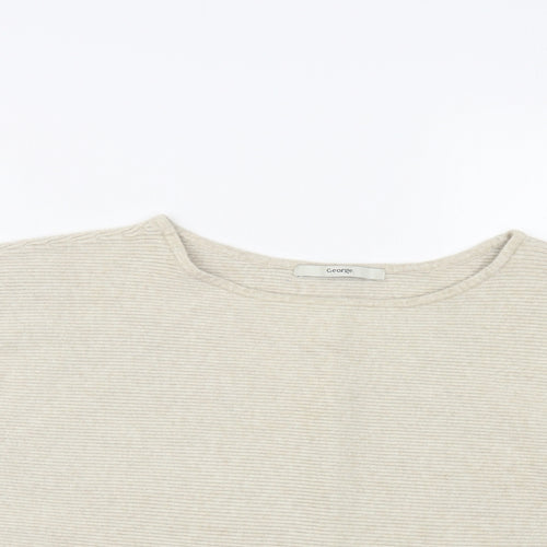 George Womens Beige Boat Neck Viscose Pullover Jumper Size L