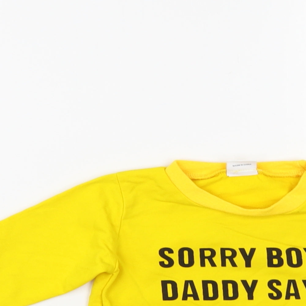 Preworn Baby Yellow Cotton Pullover Jumper Size 12-18 Months Pullover - Sorry Boys
