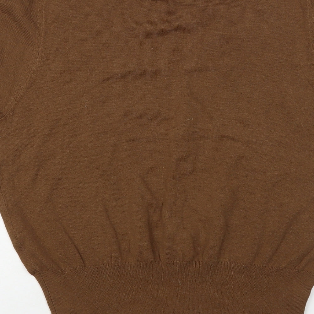 F&F Womens Brown Scoop Neck Cotton Pullover Jumper Size 18