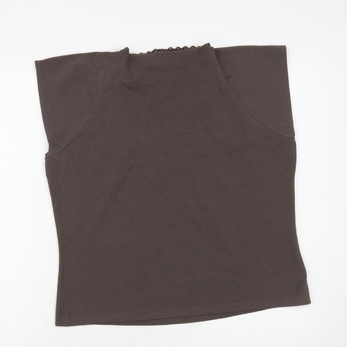 Minuet Womens Brown Scoop Neck Viscose Pullover Jumper Size 18 - Embellished Neckline