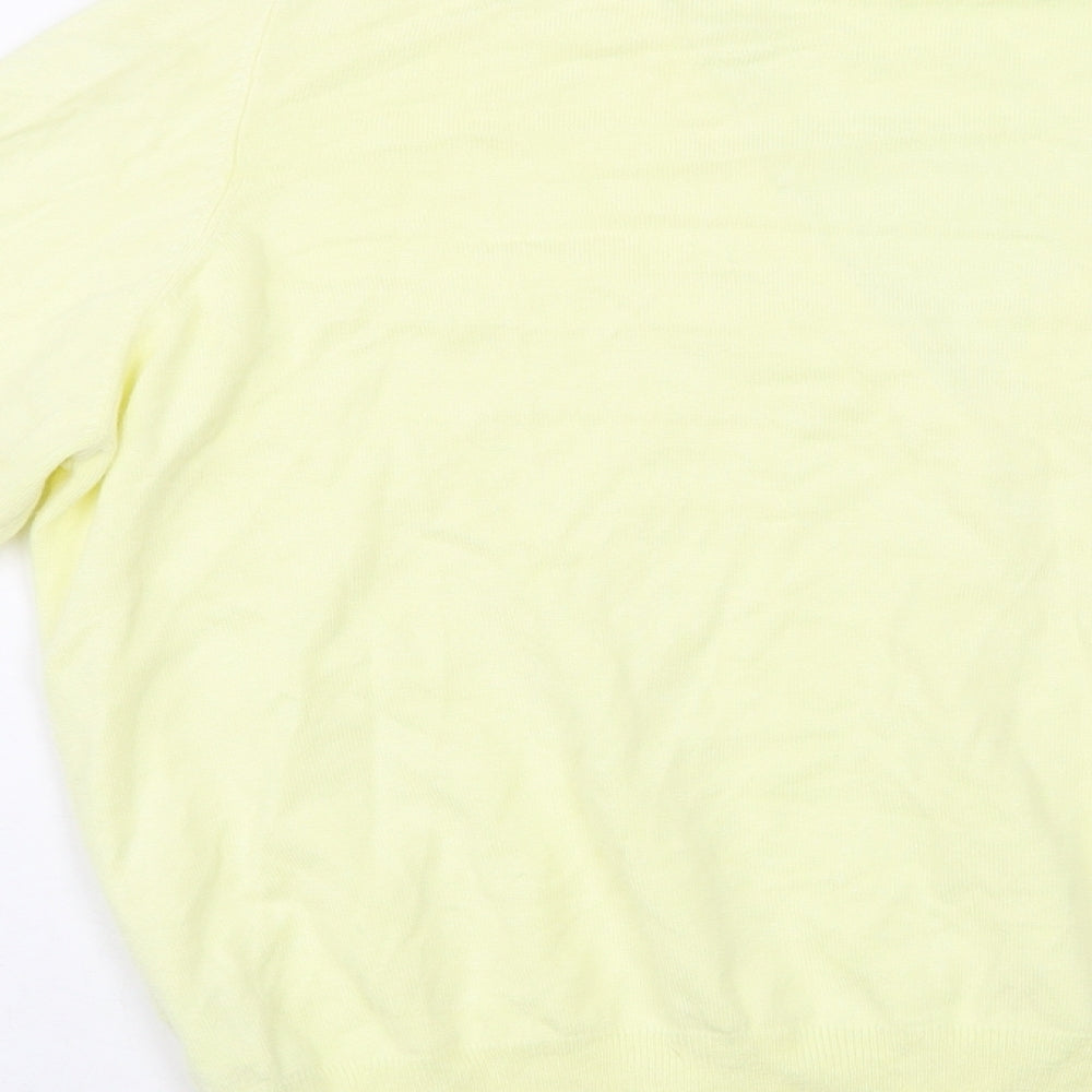 Marks and Spencer Womens Yellow V-Neck Viscose Cardigan Jumper Size 18